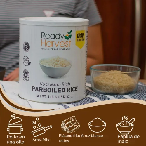 Vista 5 de Ready Harvest alimentos de emergencia para emergencias - Arroz blanco parboilizado Alimentos de supervivencia Artículos básicos de despensa