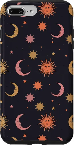 Vista 12 de Funda para iPhone 16 Whimsigoth Aesthetic Hippie Celestial Vintage Half Moon Sun