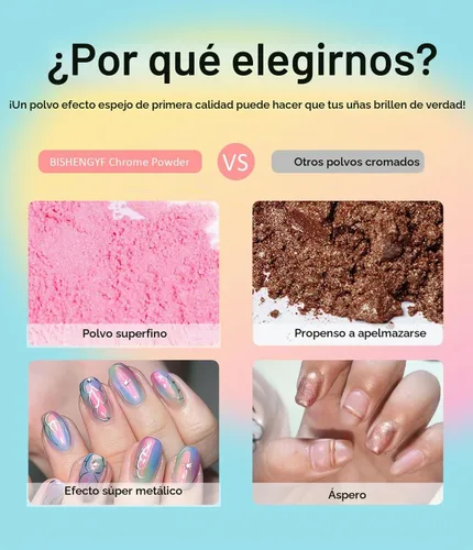 Vista 7 de Polvo de uñas cromado y perla - 【Efecto de hada】Polvo de uñas cromado rosa, blanco, aurora, amarillo, sirena, iridiscente, polvo cromado, espejo