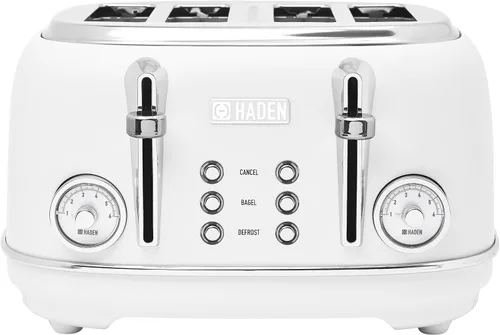 Vista 9 de Haden Chelsea - Tostadora de ranura ancha de 2 rebanadas con control de tostado ajustable, gris y cromado