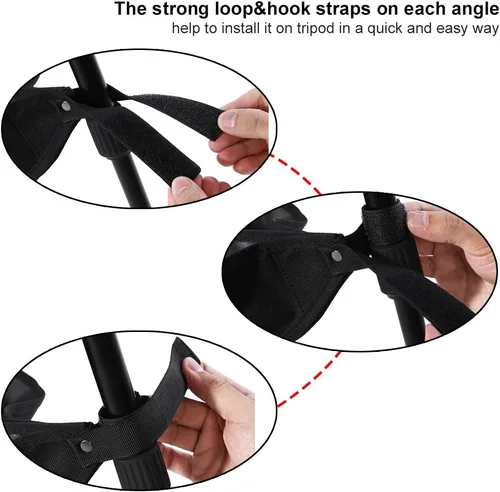 Vista 4 de Bolsa de piedra para trípode, bolsa de piedra para trípode, bolsa de arena para video, soporte de trípode universal resistente, bolsa de piedra