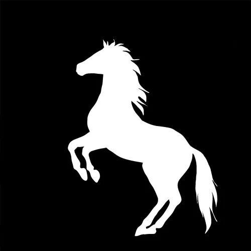 Vista 2 de Calcomanía de vinilo para coche con silueta de caballo de crianza (6 pulgadas, negro)