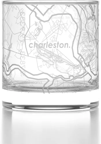 Vista 96 de Well Told Vaso de rocas grabado con mapa de Akron, Ohio, cristalería estilo antiguo (325ml, transparente) Vaso de bourbon grabado, regalos