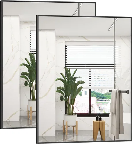 Vista 12 de DESBING 16"x20" Bathroom Mirror for Over Sink, Black Framed Wall Mirror Negro