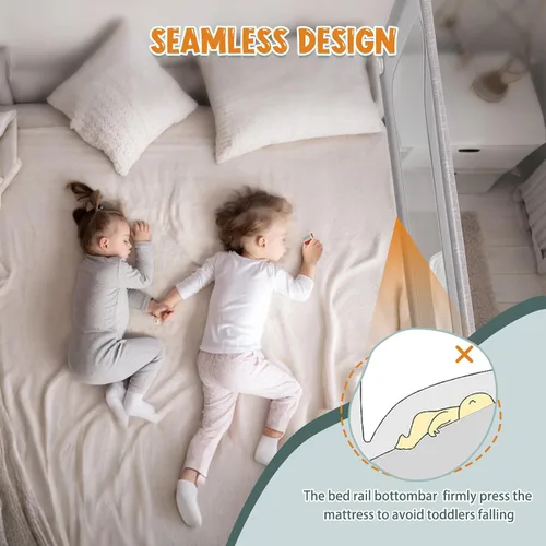 Vista 2 de G TALECO GEAR Riel de cama para niños pequeños, rieles laterales protectores estables, protector de cama para cama individual, matrimonial, queen