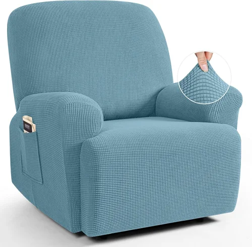 Vista 48 de TAOCOCO Funda reclinable de 4 piezas, funda elástica para sofá reclinable de 4 piezas, funda reclinable con 1 asiento, protector de sofá suave