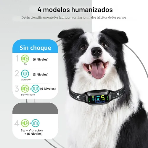 Vista 3 de FAFAFROG Collar Antiladridos para Perros de Tamaño Grande, Mediano y Pequeño, Collar Antiladridos Inteligente Recargable, Collar de Adiestramiento