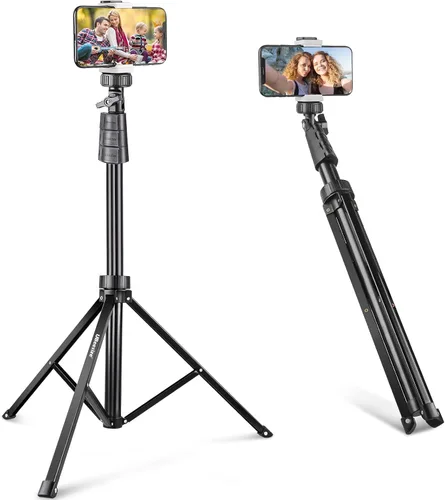 Vista 9 de UBeesize Trípode magnético de 72 pulgadas para iPhone con control remoto, soporte extensible para teléfono celular, compatible con MagSafe, trípode