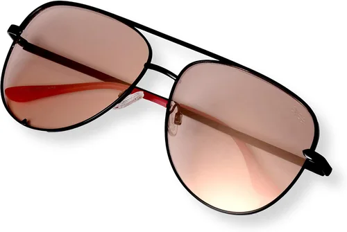 Vista 3 de EVEE Gafas de sol de aviador de metal a la moda con lentes de espejo reflectantes planos de gran tamaño (GEMINI)