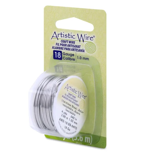 Vista 15 de Artistic Wire, Alambre de acero inoxidable calibre 18, 57 pies