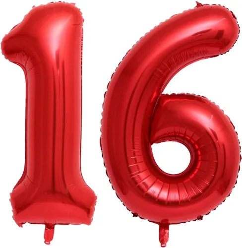 Vista 14 de Globos rojos de 40 pulgadas con el número 10, globos gigantes de 10 globos rojos de cumpleaños 10 globos rojos de cumpleaños 10 globos de 10.º