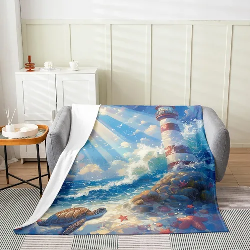 Vista 8 de Manta de franela de pulpo de 40 x 50 pulgadas, cálida y ligera, diseño de dibujos animados 3D, manta sherpa de franela moderna de aventura oceánica