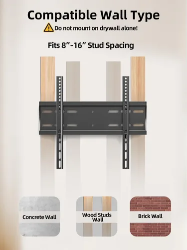 Vista 7 de IWORKBOARD 43 50 55 pulgadas Montura de pared para TV de perfil bajo fija para LED/LCD de 24-65 pulgadas y televisores planos/curvados, soporte