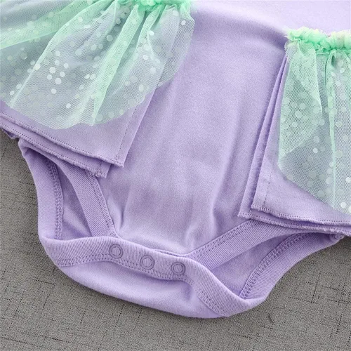 Vista 7 de Lovely Mermaid Disfraz de princesa para niñas pequeñas disfraz de tutú de Halloween overol de Navidad