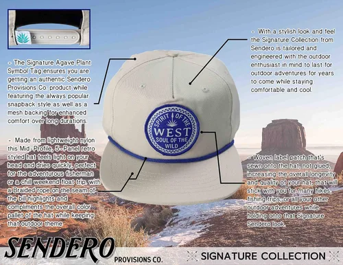 Vista 2 de Sendero Provisions Co. Signature Series Fall Collection Sombrero de cuerda estilo de vida al aire libre Snapback