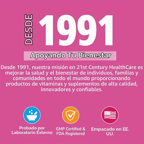 Vista 5 de 21st Century Tableta de suplemento de calcio Plus D, 600 mg, 400