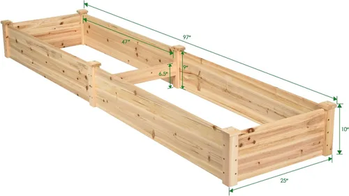 Vista 7 de Kit de jardinería Giantex, tipo cama de madera, para cultivar plantas y vegetales, Madera