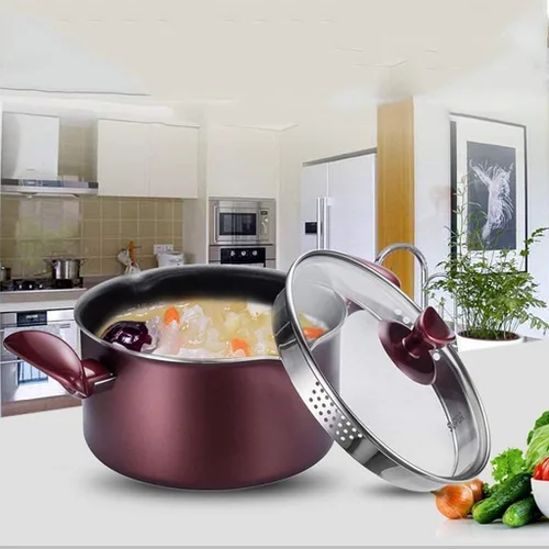 Vista 3 de Wok Sartén para salsas de vidrio, sartén antiadherente para freír con leche, olla multifunción (color : un color)