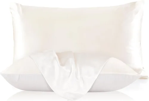 Vista 12 de LILYSILK Funda de almohada de seda natural para cabello y piel con parte inferior de algodón, 1 unidad estándar de 20 x 26 pulgadas, color verde