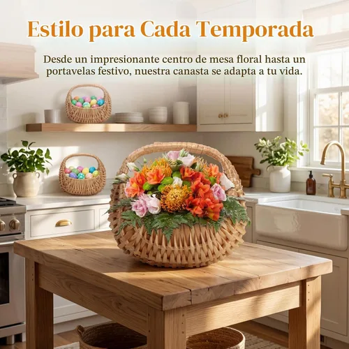 Vista 5 de Lyellfe Paquete de 2 cestas pequeñas para niña de las flores, cesta