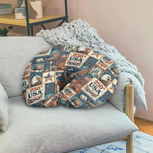 Vista 5 de Jeiento Fundas de almohada suaves de lactancia con la bandera de Estados Unidos, águila, funda de almohada patriótica de lactancia materna