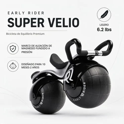 Vista 2 de Early Rider Super Velio - Bicicleta de Equilibrio Infantil para Montar para Niños de 1 Año