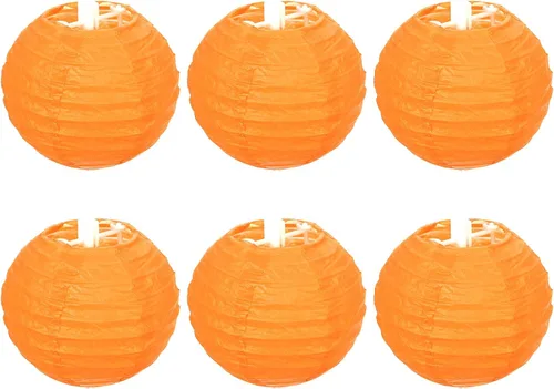 Vista 9 de PATIKIL Faroles de papel de 4 pulgadas, paquete de 6 pantallas redondas plegables para colgar para bodas, hogar, fiestas, festivales, celebraciones
