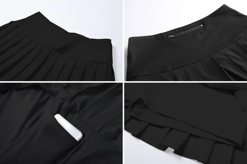 Vista 8 de SANGTREE Falda de Tenis Plisada para Mujer Falda Pantalón Atlética con Bolsillos Niñas Shorts de Entrenamiento de Pickleball de Cintura Alta