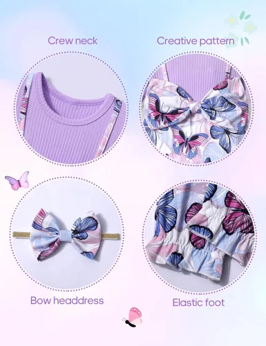 Vista 4 de Queenstyle Ropa de bebé niña de manga larga, overol lindo traje de bebé de 0 a 18 meses