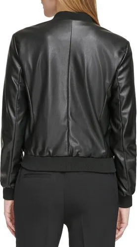 Vista 4 de Calvin Klein Chaqueta bomber con cremallera frontal para mujer
