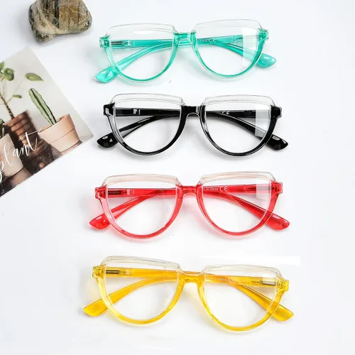 Vista 6 de Gafas de lectura para mujer, paquete de 4 lectores con diseño de media luna para mujer