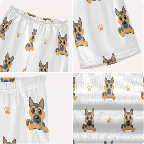 Vista 4 de German Shepherd Dog Boy Clothes Summer Outfits for Boys Shirt Shorts Set Playwear for Kids Boys Girls