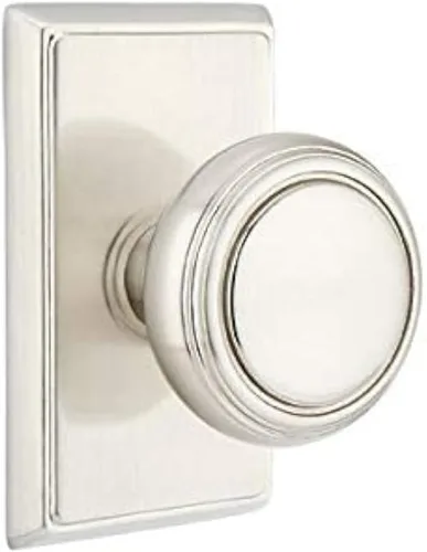 Vista 2 de Emtek Juego de privacidad, roseta rectangular, perilla Norwich, negro plano US19