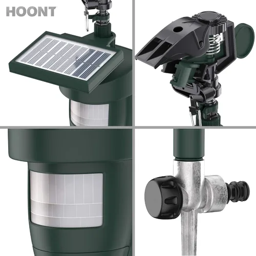 Vista 3 de Hoont Repelente de animales Cobra Pistola de agua activada por movimiento solar para exteriores con potente chorro para patio, césped y jardín