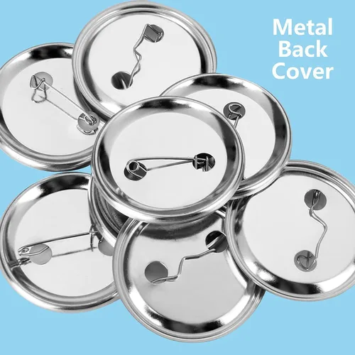 Vista 3 de 100 piezas de insignia de botón en blanco para máquina de hacer botones, carcasa de metal cubierta trasera de metal y componentes de Mylar