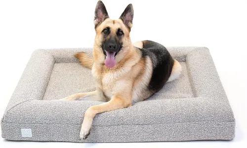 Vista 14 de Luxury Boucle - Cama ortopédica de espuma viscoelástica para perro con forro impermeable y funda lavable a máquina con cremalleras YKK
