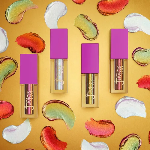 Vista 4 de Juvia's Place Culture Duochrome - Sombra de ojos líquida multicolor con purpurina para brillo, maquillaje brillante para ojos, kit de maquillaje