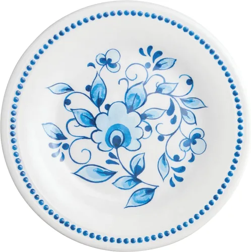 Vista 3 de UP UPware - Platos redondos de melamina azul y blanca para postre, platos pequeños para servir, para aperitivos, aperitivos y guarniciones, azul, 6