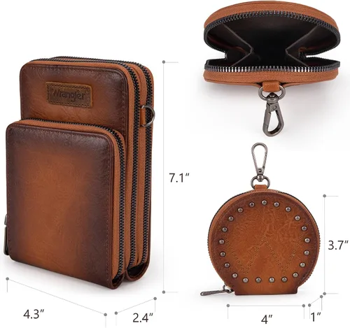 Vista 3 de Wrangler RFID Blocking Crossbody Purses for Women Cell Phone Wallet with Credit Card Slots