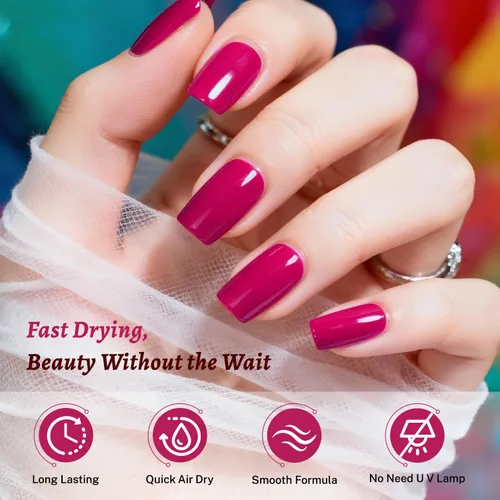 Vista 31 de OpenLive Esmalte de uñas negro de 0.6 fl oz, gran volumen, secado rápido, secado rápido y de larga duración, arte de uñas de color para bricolaje