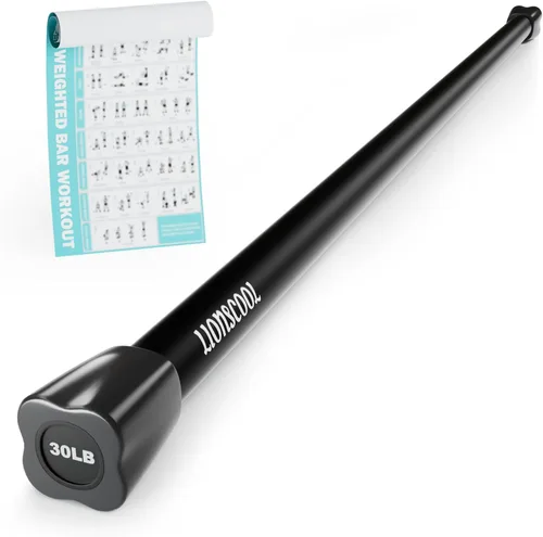 Vista 10 de LIONSCOOL Workout Weighted Bar,Padded Exercise Weight Bar, Solid Steel Stretching weighted bar set for Body Sculpting, Physical Therapy,Body Toning