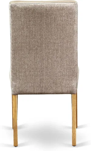 Vista 9 de East West Furniture ANDR5-OAK-16 - Juego de comedor de 5 piezas que incluye una mesa de cocina redonda con pedestal y 4 sillas Parson tapizadas