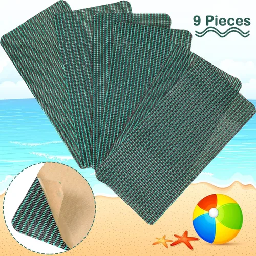 Vista 3 de Kit de parches para cubierta de seguridad para piscina, kit de reparación de cubierta de seguridad para piscina, parche autoadhesivo de malla verde