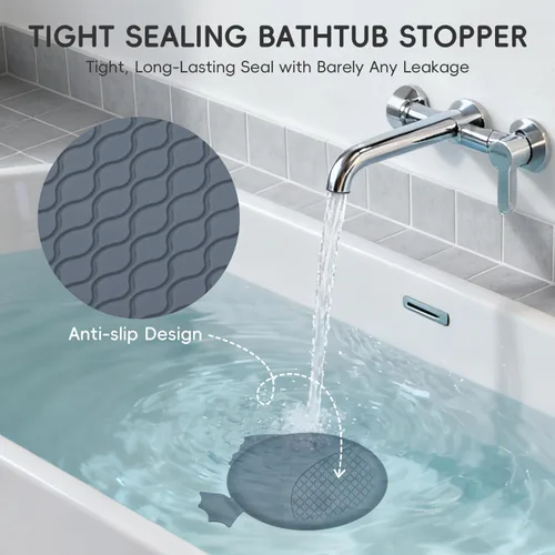 Vista 2 de Atrapapelos para Desagüe de Bañera, Wokdada Atrapapelos de Drenaje Rápido para Ducha, Protector de Desagüe Reversible de Acero Inoxidable 304