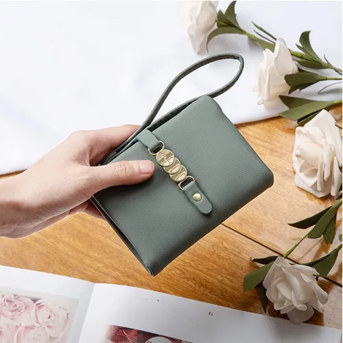 Vista 3 de TOPKULL Carteras para mujer, pequeñas Rfid, plegables, monedero para tarjetas y monedas con correa de muñeca