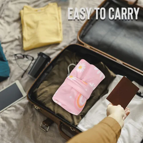 Vista 7 de 2 bolsas de tela para pañales húmedos y secos, bolsa impermeable reutilizable con 2 bolsillos con cremallera y asa, bolsas de lavandería lavables