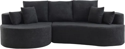 Vista 6 de Sofá Seccional Curvo de 106 pulgadas Sofá de Esponja con Chaise Lounge para Sala de Estar, Sofá Seccional Moderno en Forma de L, Sin Estructura