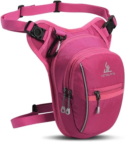 Vista 2 de Bolsa de pierna para motocicleta, ajustable, para correr, ciclismo, multifunción, paquete de cinturón de muslo, camping, senderismo, cadera, bolsa