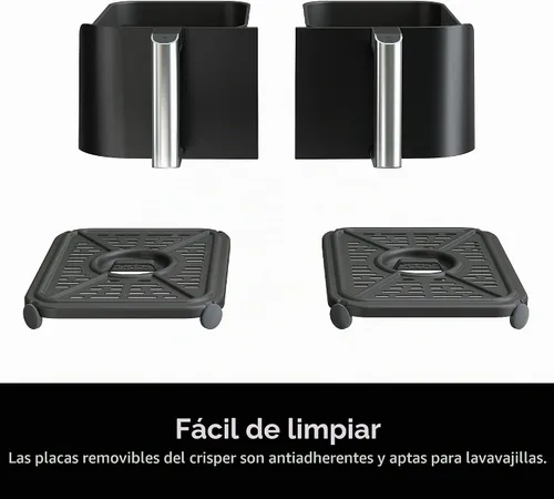 Vista 11 de Ninja Foodi DZ090C - Freidora de aire 5 en 1, 6 cuartos de galón, 2 cestas con tecnología DualZone, color negro