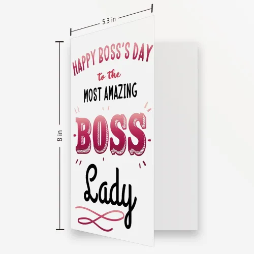 Vista 2 de Tarjeta única del día del jefe para la dama jefa, precioso regalo del día del jefe para líder, regalos divertidos para mujeres, feliz día del jefe